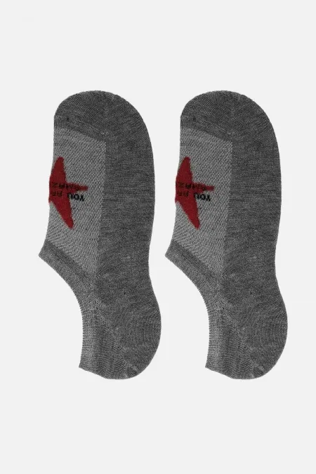 Aytuğ Women's Bamboo Single No Show Socks Grey Melange