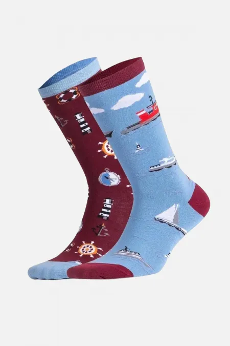 Aytuğ Women's Cotton Sailor Pattern Fun Ankle Socks (Single)