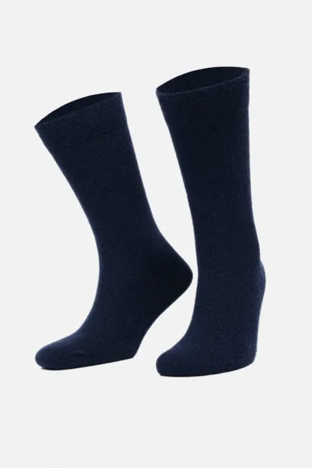 Aytuğ Men's Lambswool Single Socket Socks Navy Blue
