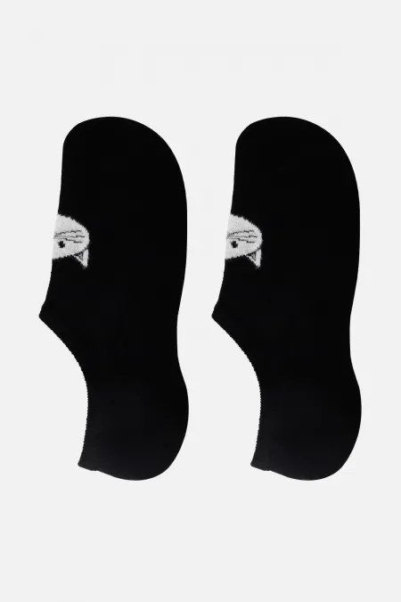 Aytuğ Women's Cotton Single No Show Socks Black