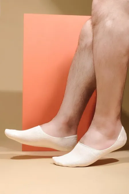 Aytuğ Men's Modal Single Ballet Socks, Ecru