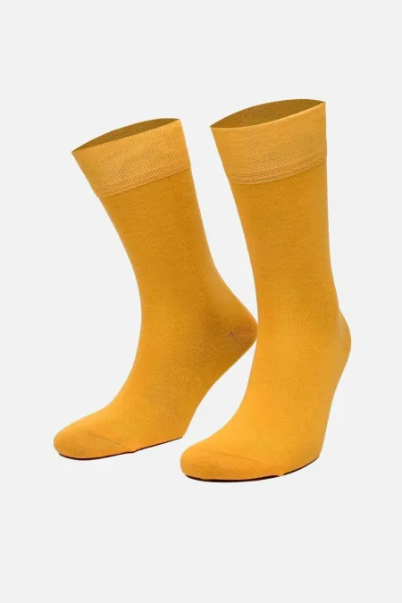 Aytuğ Men's Cotton Single Socket Socks Yellow