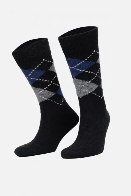 Aytuğ Men's Lambswool Single Socket Socks Black
