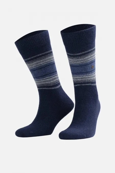 Aytuğ Men's Lambswool Single Socket Socks Navy Blue