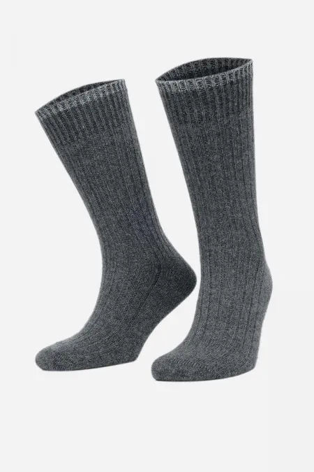 Aytuğ Men's Lambswool Single Socket Socks Smoke Grey