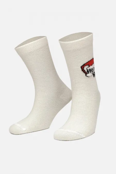 Aytuğ Women's Plush Thermal Single Hat Patterned Christmas Themed Sock Hat Patterned