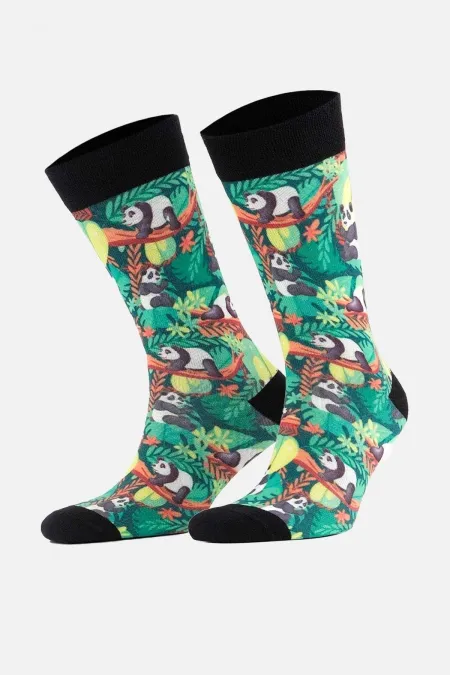 Aytuğ Unisex Cotton Panda Pattern Fun Ankle Socks Panda Design