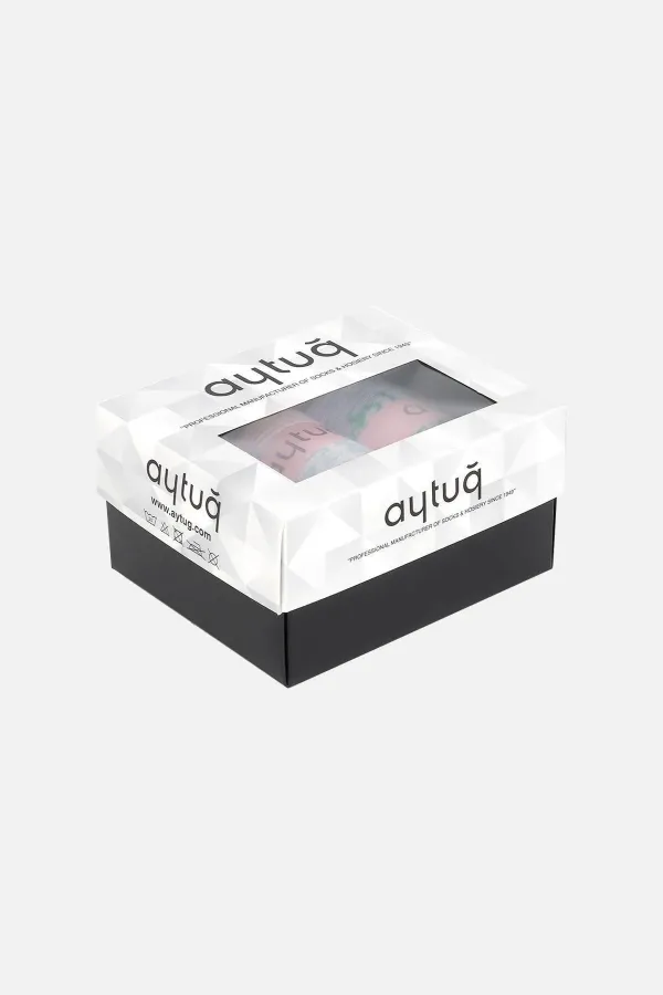 Aytuğ Women's Bamboo 3 Pairs Special Boxed Ankle Socks Multicolored