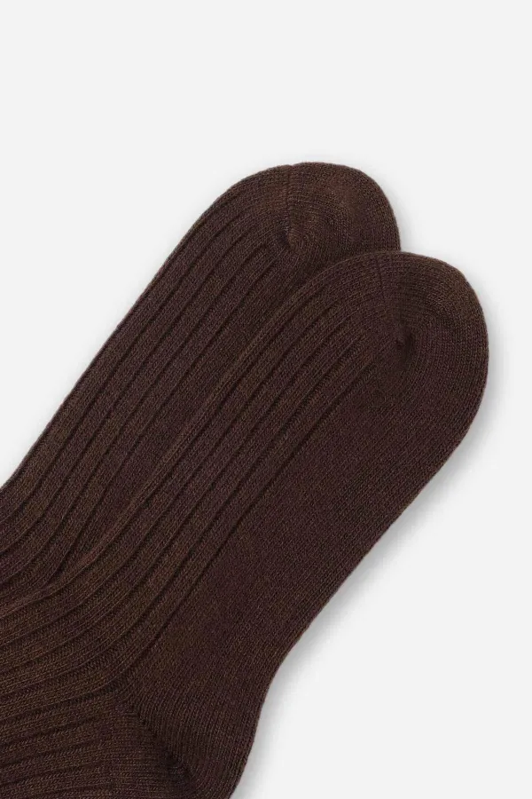 Aytuğ Men's Lambswool Single Socket Socks Brown