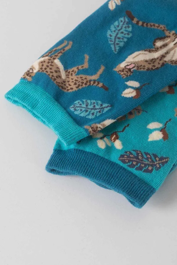 Aytuğ Unisex Cotton Single Leopard Print Fun Ankle Socks Leopard Pattern