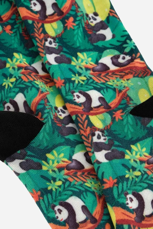 Aytuğ Unisex Cotton Panda Pattern Fun Ankle Socks Panda Design
