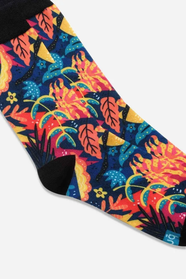 Aytuğ Unisex Cotton Leaf Pattern Fun Ankle Socks, Multicolored