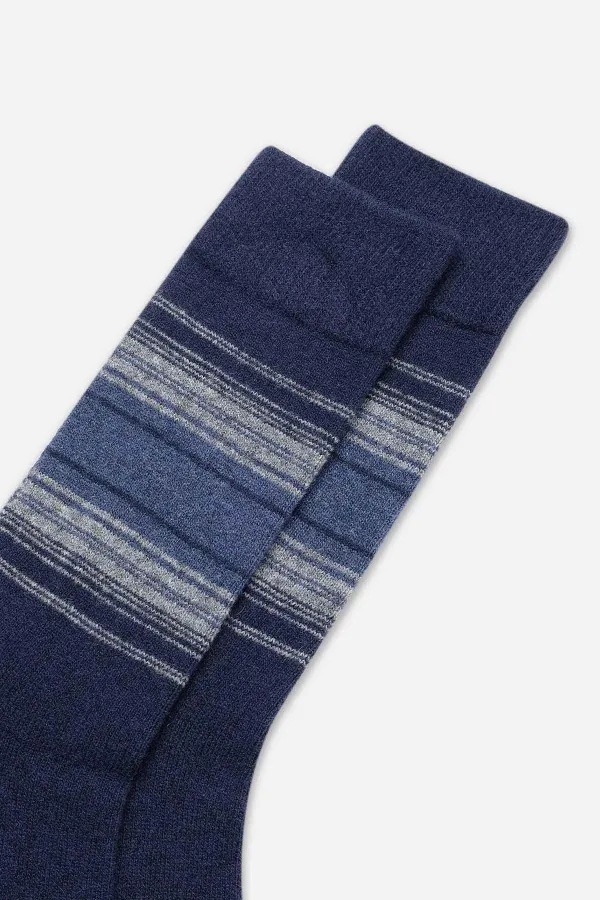 Aytuğ Men's Lambswool Single Socket Socks Navy Blue