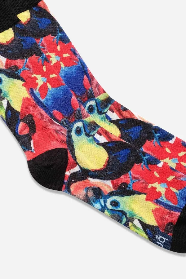 Chaussettes montantes unisexes en coton à motifs multicolores Aytuğ