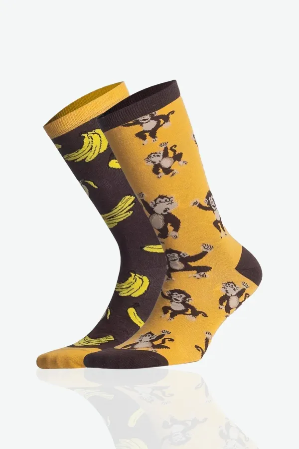 Chaussettes unisexes en coton Aytuğ, lot de 3 paires, à motifs animaux amusants