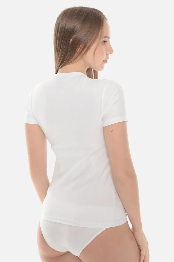 Aytuğ Women's MODAL Crew Neck Regular Fit Undershirt White