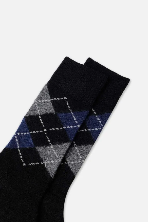 Aytuğ Men's Lambswool Single Socket Socks Black