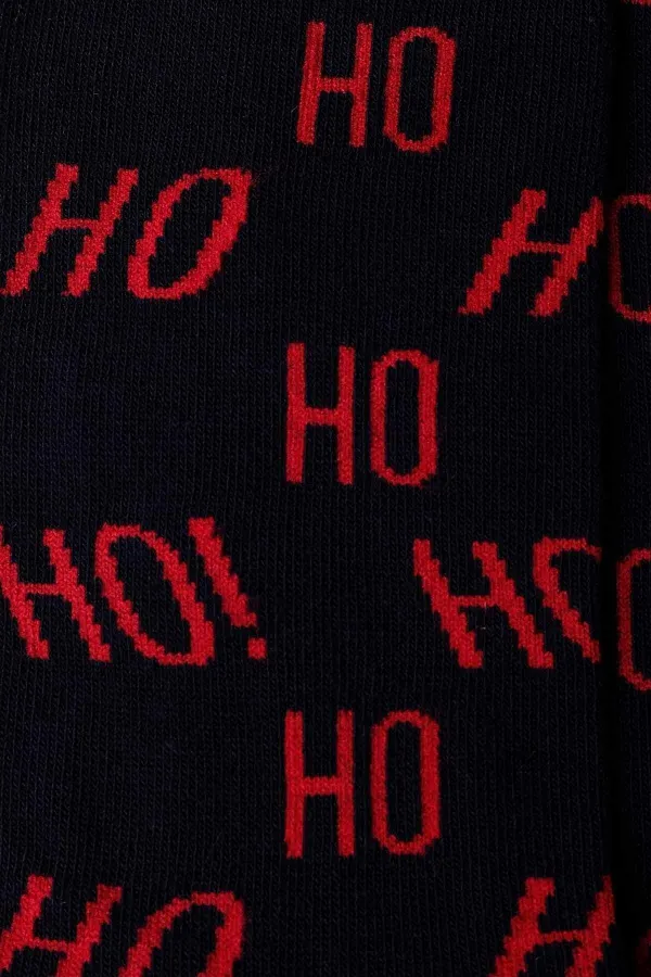 Chaussettes de Noël en coton simple pour homme Aytuğ, bleu marine