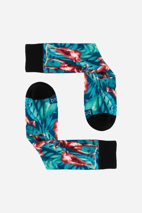 Aytuğ Unisex Cotton Monkey Pattern Fun Ankle Socks Monkey Design