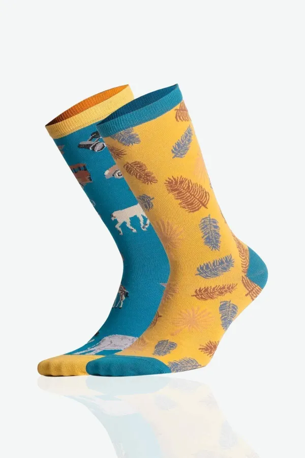 Chaussettes unisexes en coton Aytuğ, lot de 3 paires, à motifs animaux amusants