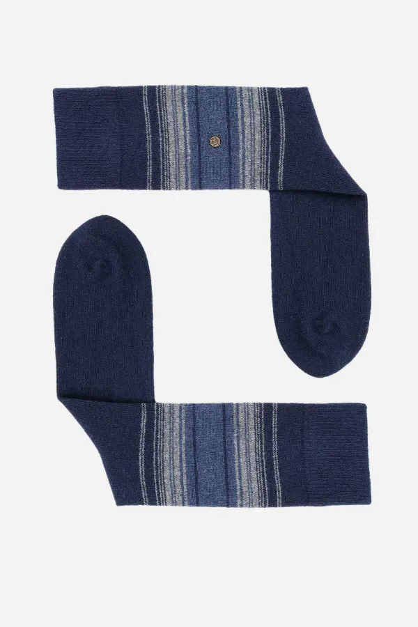 Aytuğ Men's Lambswool Single Socket Socks Navy Blue