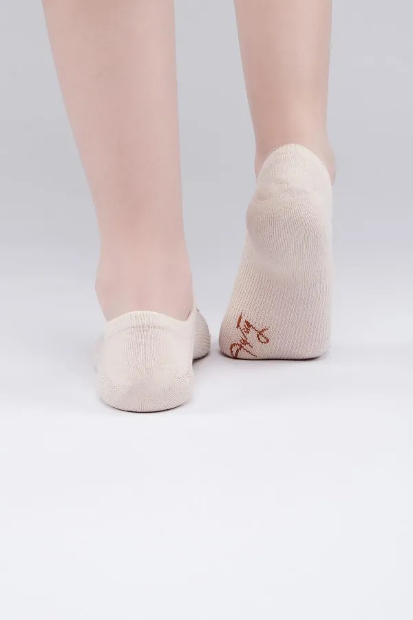 Aytuğ Women's Cotton Single No Show Socks Beige