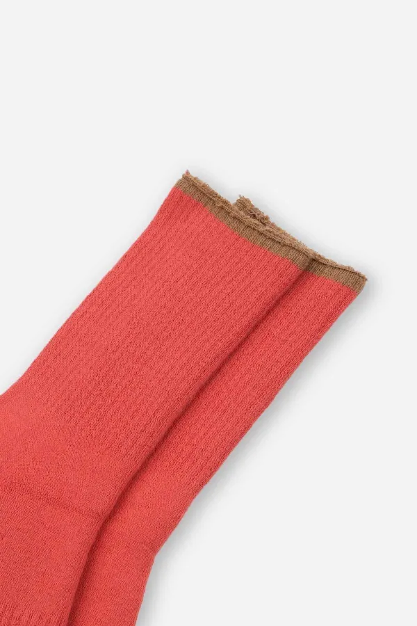 Aytuğ Women's Cotton Single Terry Socks Dark Red