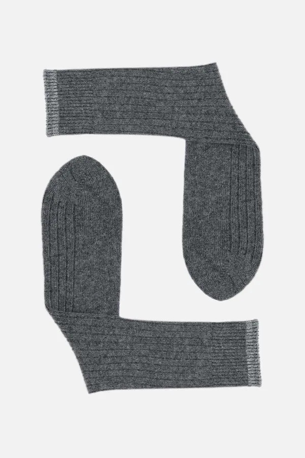 Aytuğ Men's Lambswool Single Socket Socks Smoke Grey