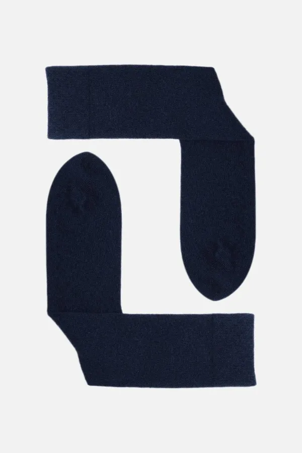 Aytuğ Men's Lambswool Single Socket Socks Navy Blue