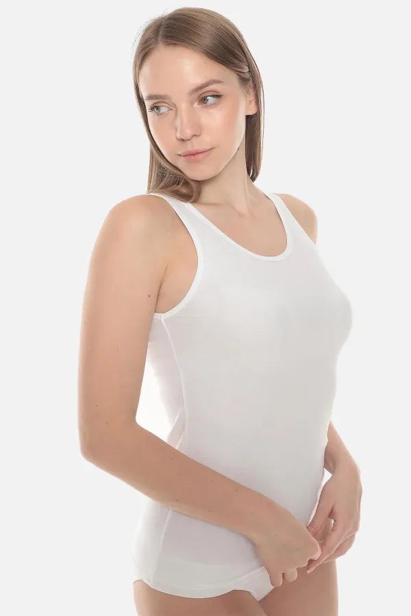 Aytuğ Women's MODAL REGULAR FIT Sleeveless Tank Top White