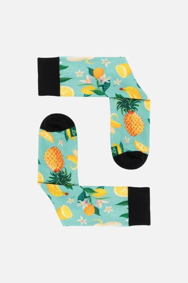 Chaussettes fantaisie unisexes en coton à motif jasmin, multicolores