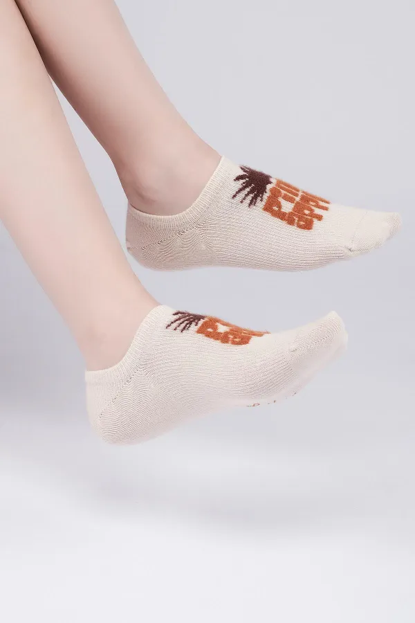 Aytuğ Women's Cotton Single No Show Socks Beige
