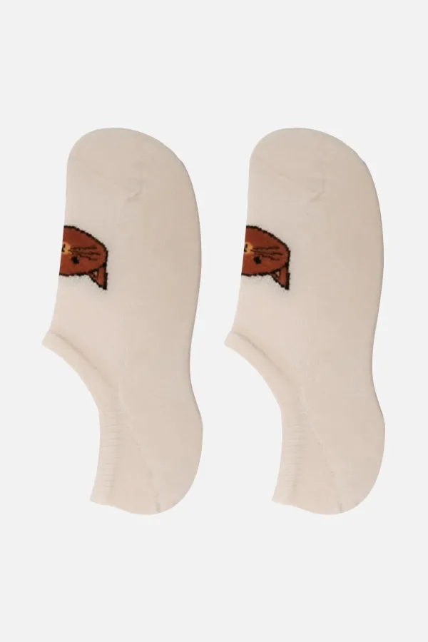 Aytuğ Women's Cotton Single No Show Socks Beige