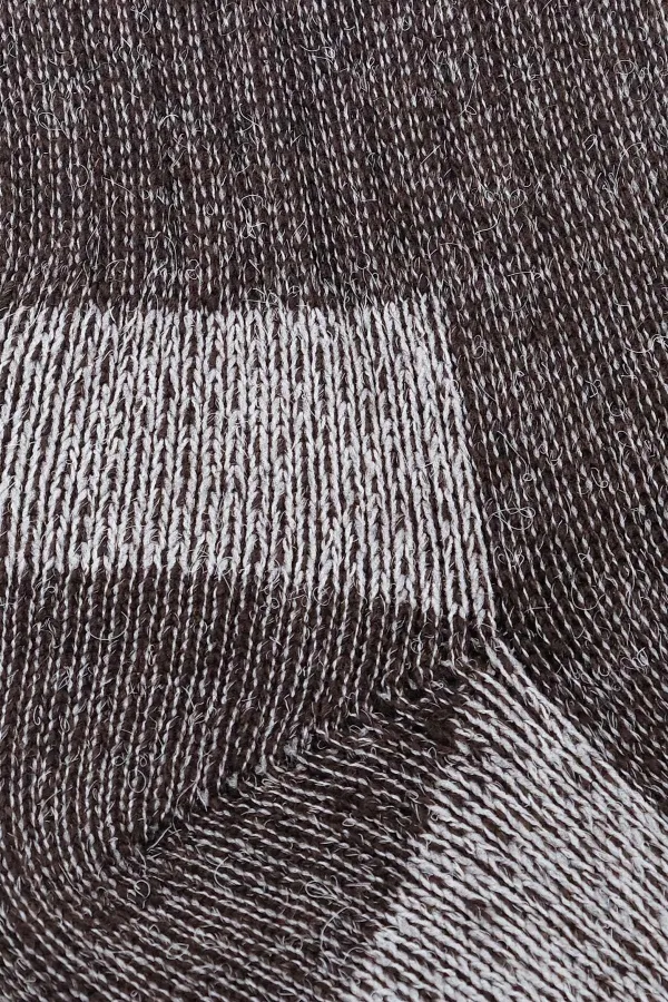Aytuğ Unisex Alpaca Wool Terry Winter Socks Brown-Ecru