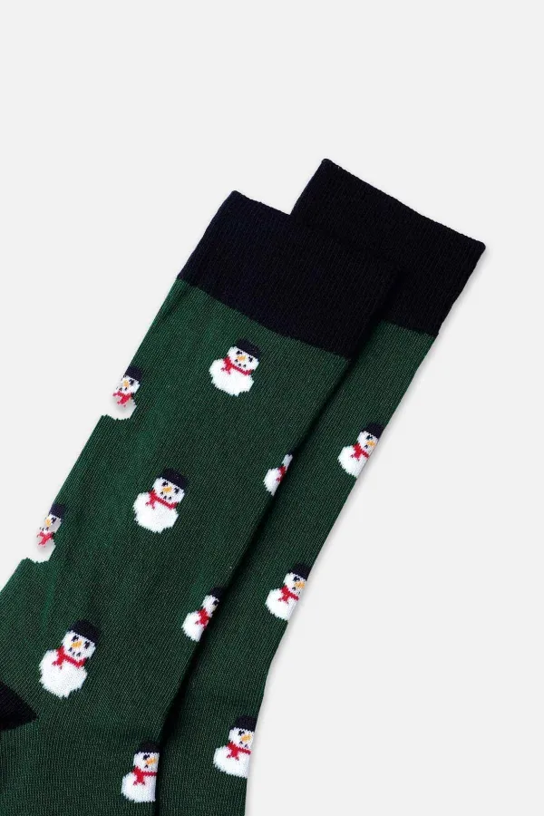 Chaussettes de Noël en coton vert pour homme Aytuğ