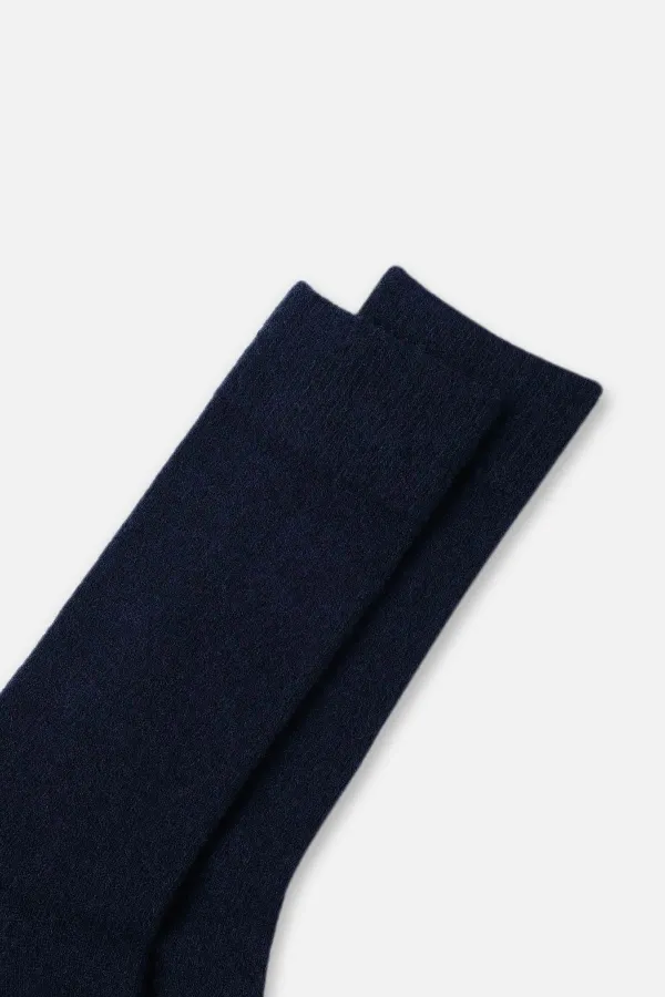 Aytuğ Men's Lambswool Single Socket Socks Navy Blue