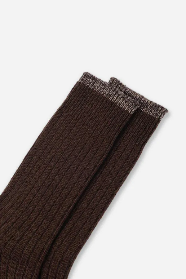 Aytuğ Men's Lambswool Single Socket Socks Brown