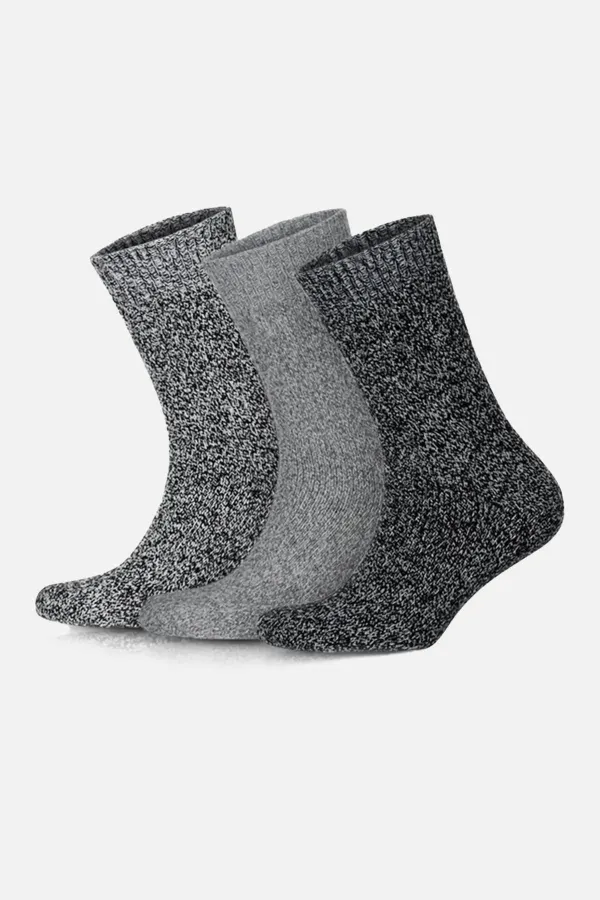 Aytuğ Men's Norweger Merino Wool Winter 3-Pack Colorful Boot Socks Multicolored