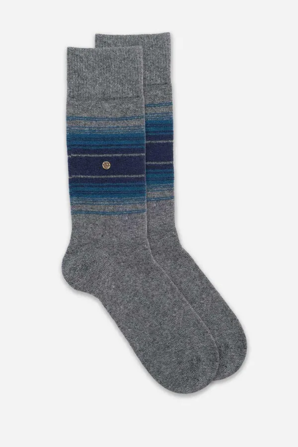 Aytuğ Men's Lambswool Single Socket Socks, Smoke Grey