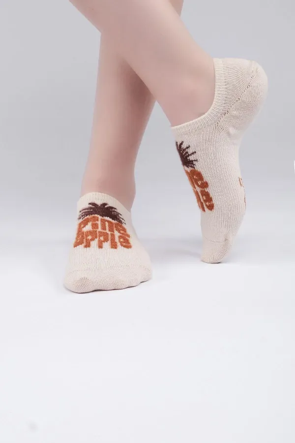 Aytuğ Women's Cotton Single No Show Socks Beige