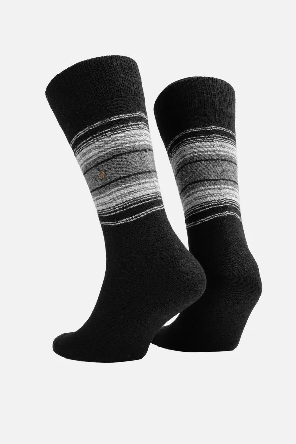 Aytuğ Men's Lambswool Single Socket Socks Black
