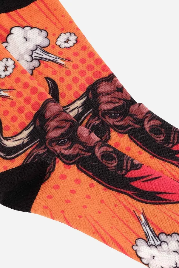 Aytuğ Unisex Cotton Bull Pattern Fun Ankle Socks
