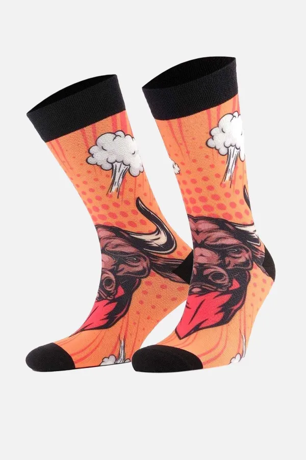 Aytuğ Unisex Cotton Bull Pattern Fun Ankle Socks