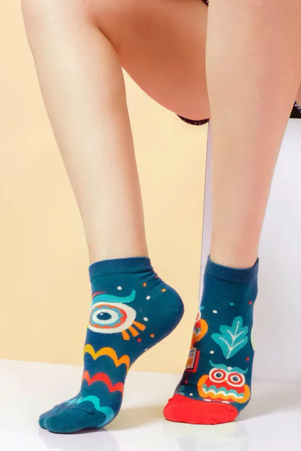 Chaussettes fantaisie unisexes en coton Aytuğ, 6 paires, multicolores, présentées dans une boîte spéciale