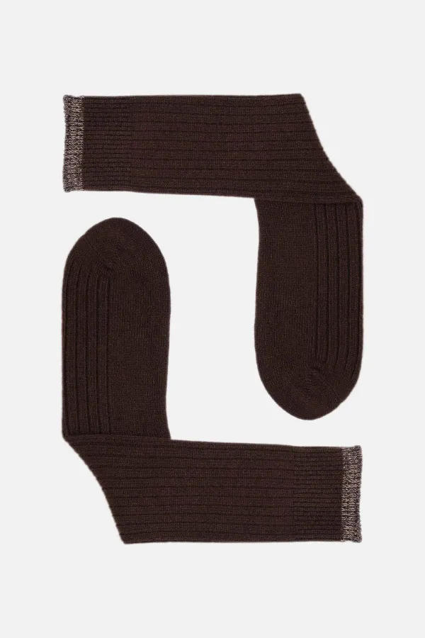 Aytuğ Men's Lambswool Single Socket Socks Brown