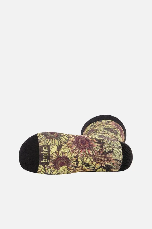 Aytuğ Unisex Cotton Floral Pattern Fun Ankle Socks