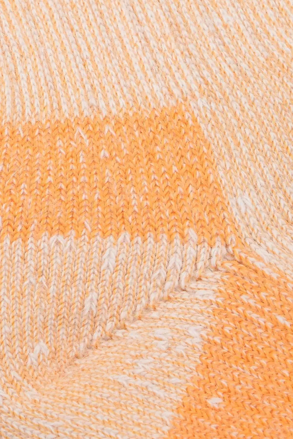 Aytuğ Unisex Alpaca Wool Terry Winter Socks, Ecru-Orange