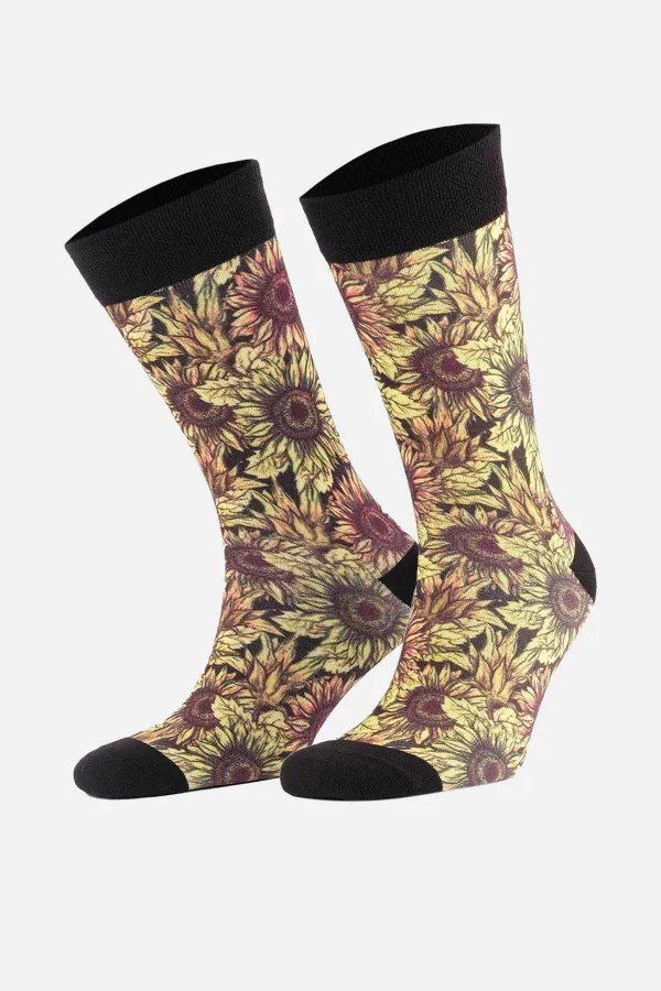 Aytuğ Unisex Cotton Floral Pattern Fun Ankle Socks