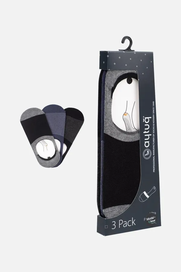 Aytuğ Men's Modal 3 Pairs of Ballet Socks, Multicolored