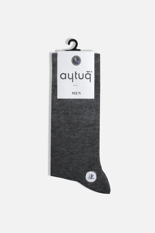 Aytuğ Men's Bamboo Single Super Thin Socket Socks Grey